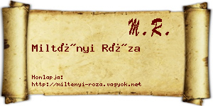 Miltényi Róza névjegykártya